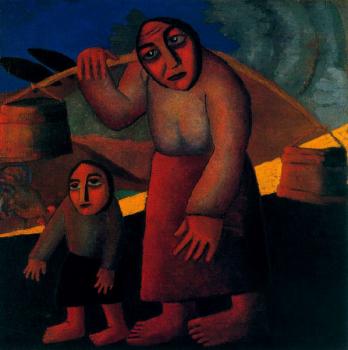 Peasant Woman with Buckets and Child
